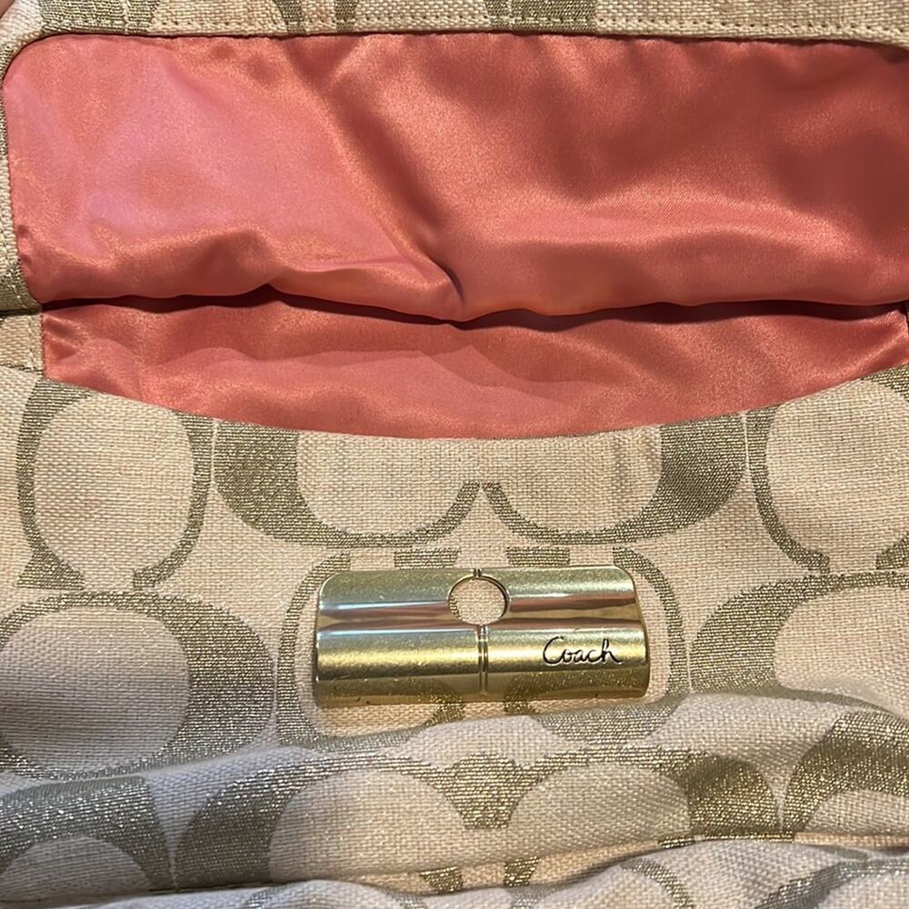 Coach Kristin Signature C Cream/Gold Canvas Satchel - Picture 4 of 11